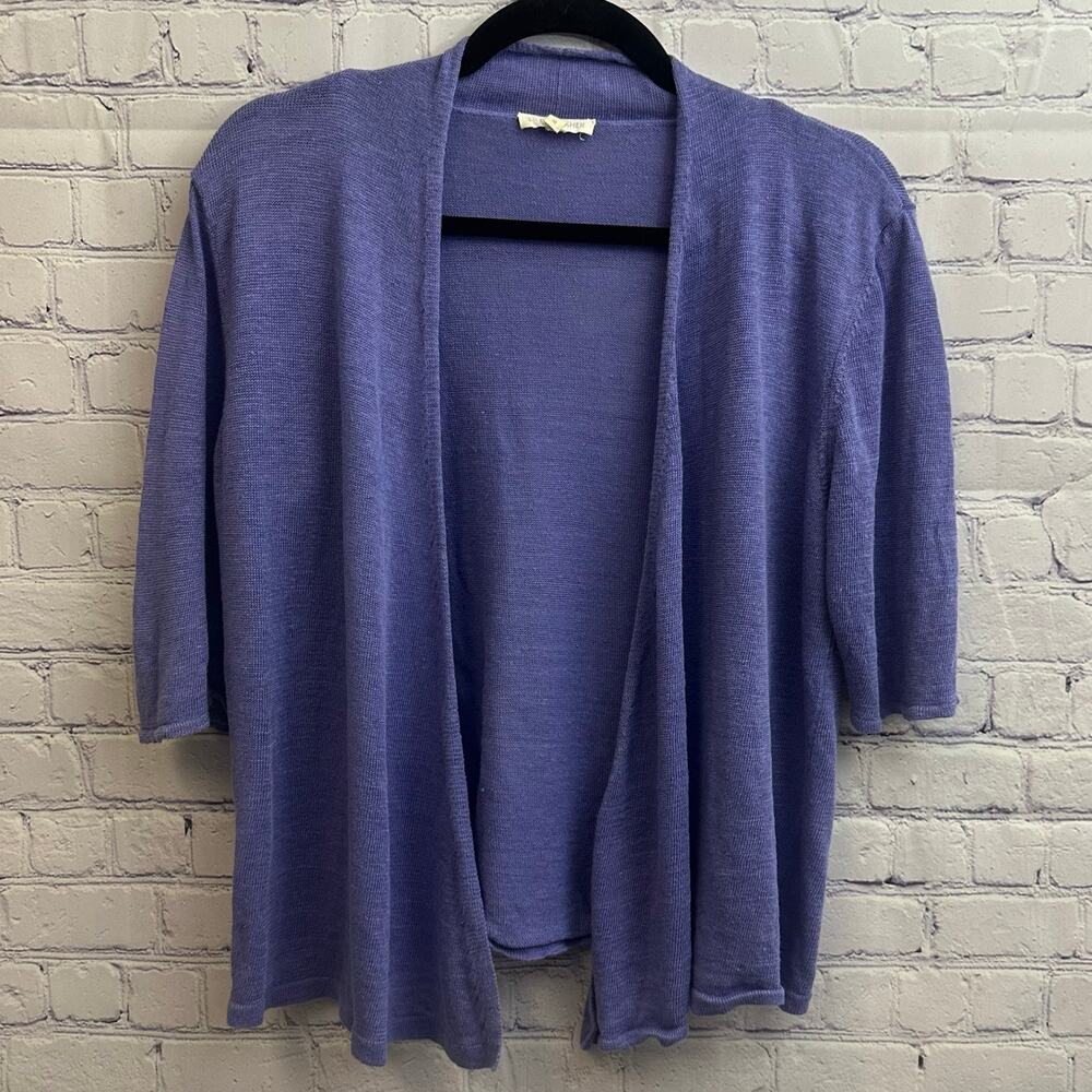 Eileen Fisher Lavender Open-Front Lightweight Cardigan